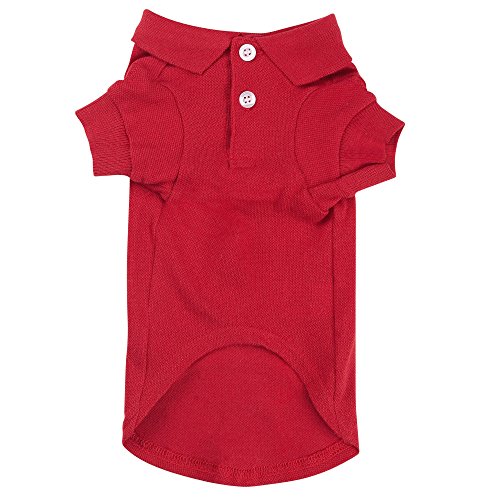 Zack & Zoey Cotton Polo Shirt for Dogs, 16" Medium, Tomato Red