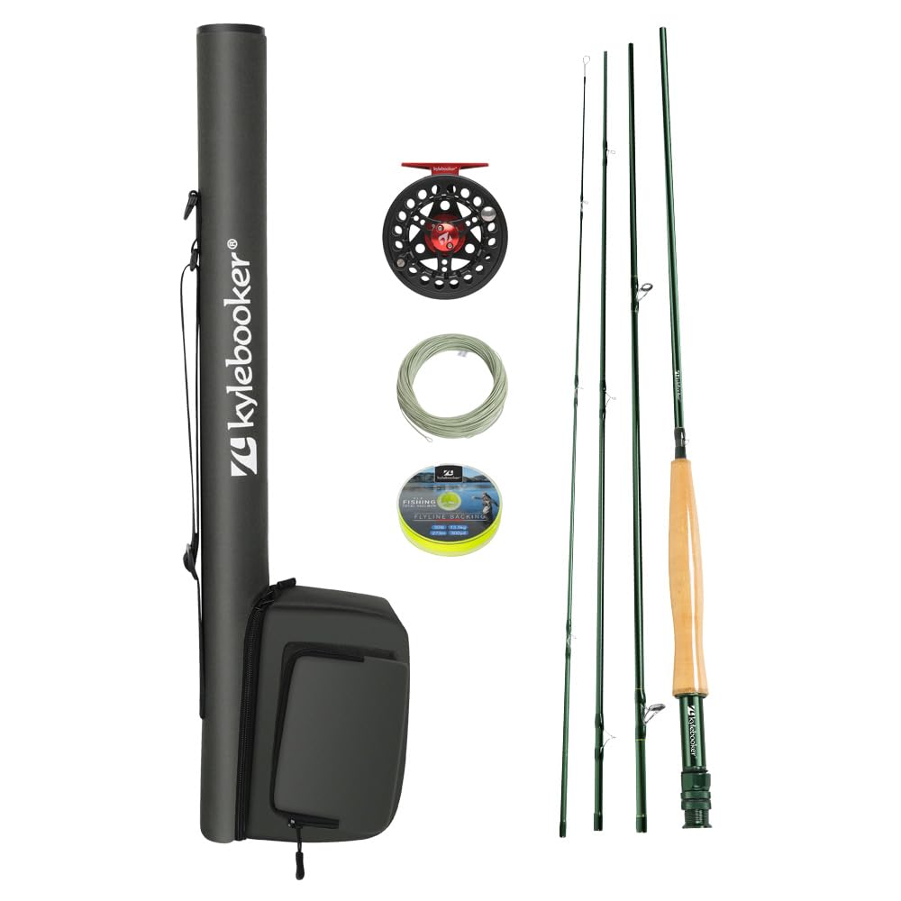 Kylebooker Fly Fishing Rod with Reel Combo Kit（4wt 8‘0“,4sec Rod,3/4 Reel ）
