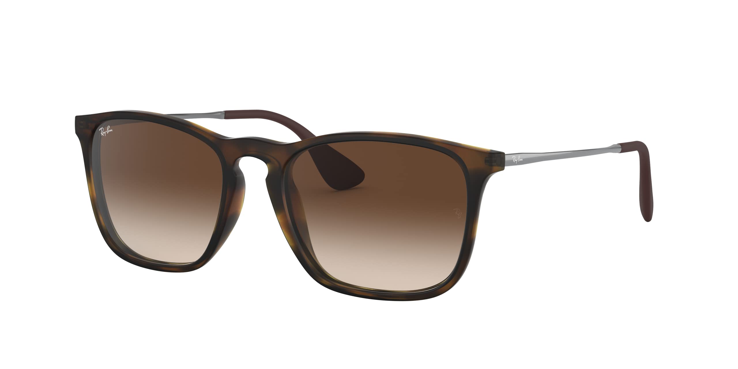 Photo 1 of Ray-Ban Women's RB4187 Chris Square Sunglasses, Rubber Havana/Gradient Brown, One Size