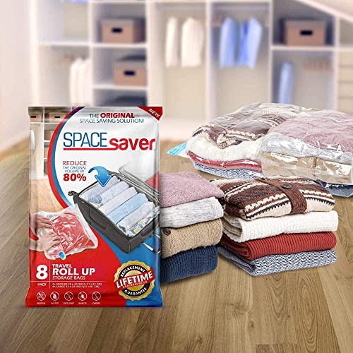 Spacesaver Premium Travel RollUp Storage Bags with DoubleZip Seal and