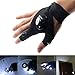 RexRod Fingerless Outdoor LED Glove Flashlight Torch Cover for Night Fishing, Camping, Hiking , and Working Repairing in Darkness Place (one pair)