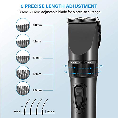 Haarschneider, Newday Haarschneider Herren Profi Haarschneidemaschine Elektrischer Bartschneider Haartrimmer Präzisionstrimmer Männer Wiederaufladbare USB, 2 Batterien Wiederaufladbar, 4 Kämm, Schwarz