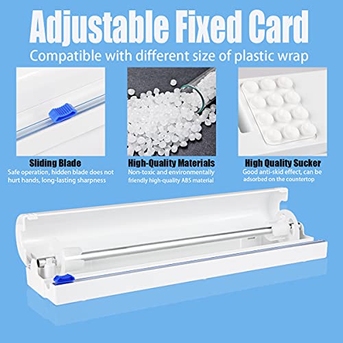 Refillable Plastic Wrap Dispenser with Slide Cutter, Fovanga cling wrap