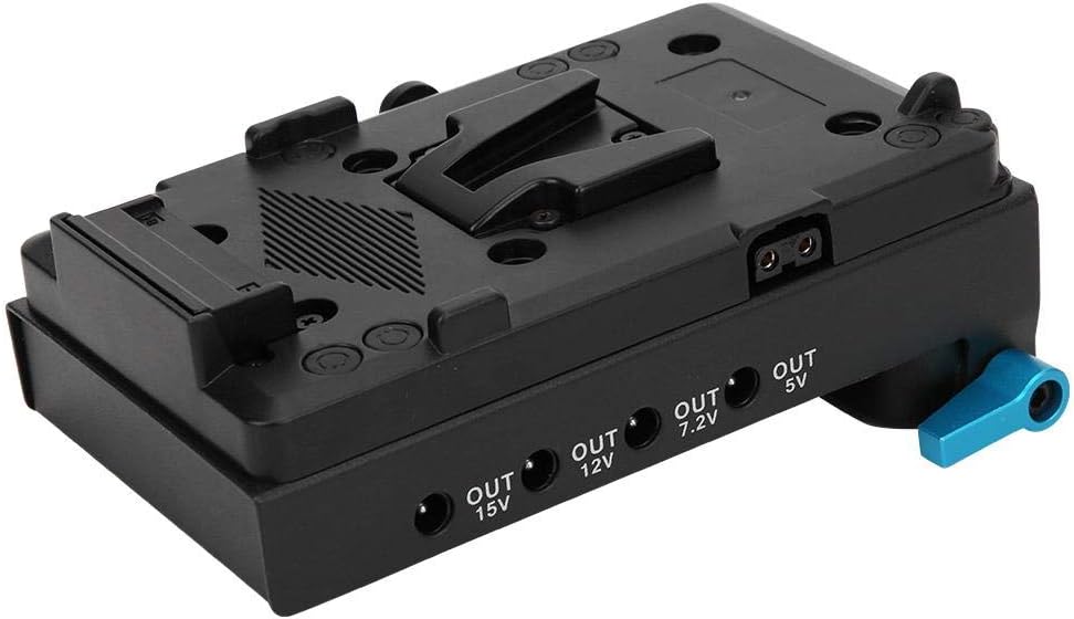 Topiky V Mount Battery Plate Adapter,Camera Full Decode E6 Virtual Battery Plate Adapter with 15mm Dual Hole Rod Clamp for Canon 5D3 5D4 5D2 7D 70D 60D 6D2 5D4 6D 7D2 80D