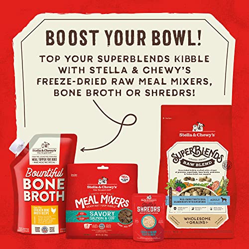 STELLA & CHEWY’S SUPERBLENDS RAW BLEND WHOLESOME GRAINS WILD-CAUGHT WHITEFISH & SALMON RECIPE WITH SUPERFOODS, 3.25 LB. BAG