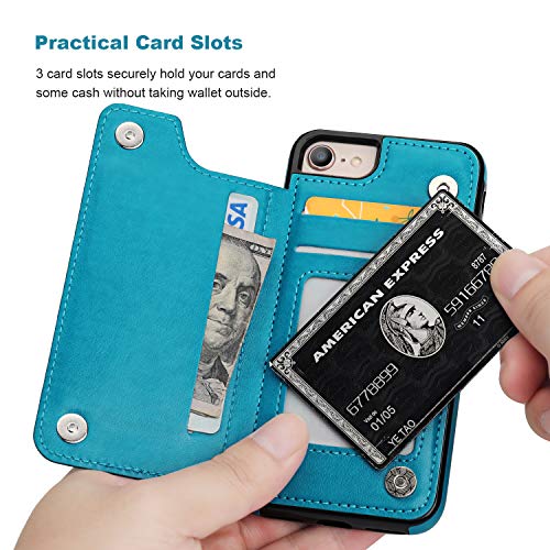 Vaburs Wallet Case for iPhone SE(2022)/SE(2020)/8/7 with Card Holder