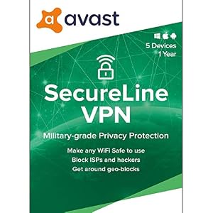 Avast SecureLine VPN 2022 | 5 Devices, 1 Year [PC/Mac/Mobile Download]