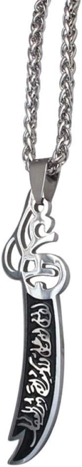 Silver Plating Muslim Sword Of Imam Ali Stainless Steel Pendant & Necklace, Charm Islam Gift & Jewelry