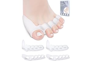 4PC Silicone Toe Separators Spacers for Women and Men Bunion Protector, Overlapping Toe Corrector Toe Alignment, Foot Pain Re