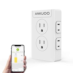 Smart Plug Outlet Switch Dimmer,4 Outlet Extender,WiFi Multi Outlet Wall Charger Compatible with Alexa,Google Home, Smart Power Strip Wireless Remote Control and Timer Via REC APP