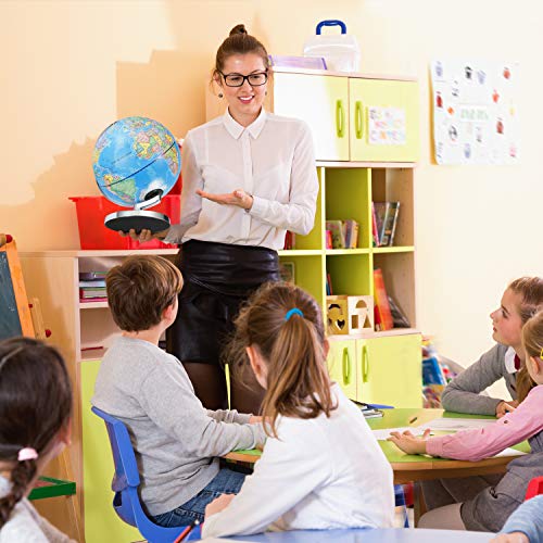 Illuminated World Globe lamp- Larger Size 12"-2-in-1 Geographic Globes with LED Light Desktop World Globe with Stand Discovery Educational World Globes for Kids - Geography Learning Toy