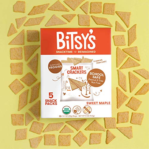 Bitsy's Multi-Pack Organic Smart Crackers Sweet Maple Carrot 5 Count Snackpacks (Pack of 6) Healthy Organic Nut-Free Snacks with Fruits and Vegetables for Kids - Thumbnail 4