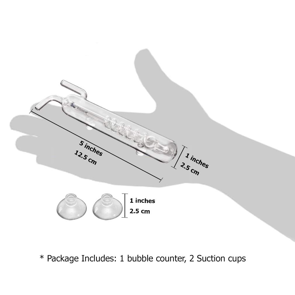 RHINOX Bubble Counter -- Carbon dioxide regulator for Aquarium Tank - Aids in achieving atmospheric equilibrium - Makes fish and plants healthy