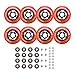 Rollerex VXT500 Inline Skate Wheels (8 Wheels w/Bearings, spacers and washers) (Various Size & Color Options Available) - for Indoor, Outdoor, Hockey - Intended for Roller Blade Wheel Replacement