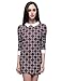 OMEYA.WANSHIDA. Women 3/4 Sleeve Doll Collar Floral Business Pencil Mini Dress