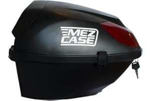 MEZCASE 35L Motorcycle Bicycle Scooter Top Case - Lockable, Waterproof Tail Box with Soft Backrest, Universal Mounting