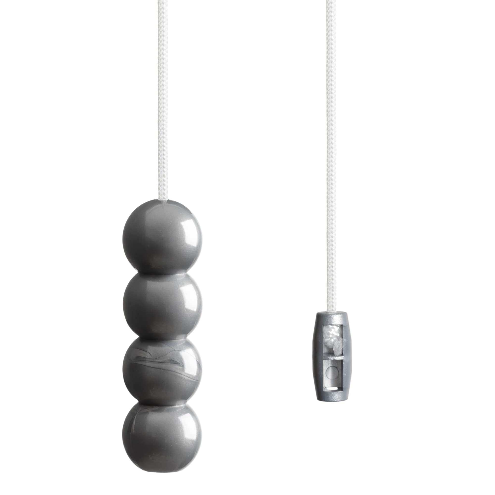 Light Pull Cord with Bead Style Handle in a choice of Black, Silver and Gold. Ice white Cord (Metallic Silver)