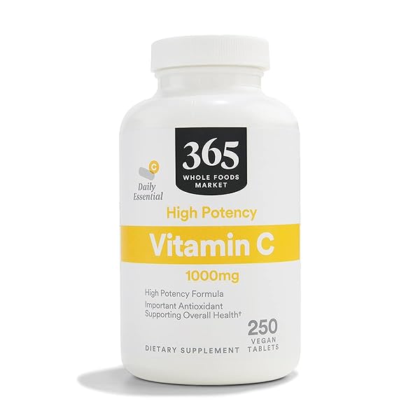 365 BY WHOLE FOODS MARKET, HIGH POTENCY VITAMIN C 1000MG, VEGAN, 250 TABLETS