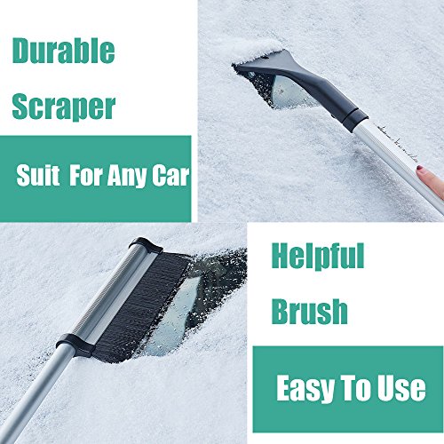 Jscarlife 16.5-23.7 inch Retractable Snow Brush & Ice Scraper | Auto Snow Removal | Car Truck SUV Windshield | Heavy Duty - Thumbnail 4