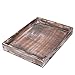 Flexzion Wooden Ottoman Serving Tray - Rustic Rectangular Wood Breakfast Coffee Table Tray with Vintage Distressed Finish, Decorative Office Desktop File Document Letter Mail & Magazine Display Holder