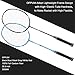 oppum Carbon Fiber Composite 2 Player Badminton Racket Integral Forming Structure Super Lightweight Offensive Badminton Racquet Set (2pcs Blue+Black (No Birdies))