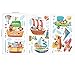 DECOWALL DAT-1506 Animal Ships and 3 Biplanes Kids Wall Stickers Wall Decals Peel and Stick Removable Wall Stickers for Kids Nursery Bedroom Living Room décor