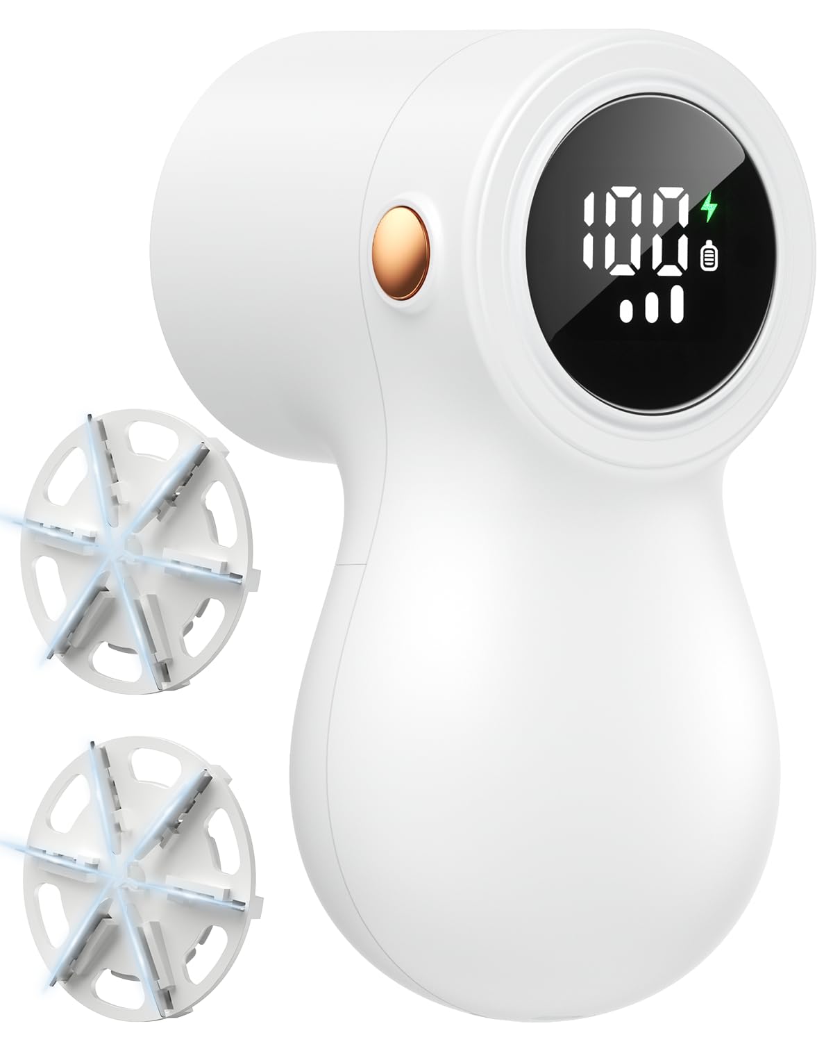 𝗥𝗲𝗰𝗵𝗮𝗿𝗴𝗲𝗮𝗯𝗹𝗲 Fabric Shaver, coldSky Lint Remover for Clothes with 3 Replaceable Blades, Electric Lint Shaver with Digital Display, 3-Speeds Defuzzer for Removing Fuzz and Pill from Sweater