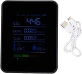Ejoyous Air Quality Monitor 5 in 1 CO2 HCHO TVOC Temp Humidity LCD view 6
