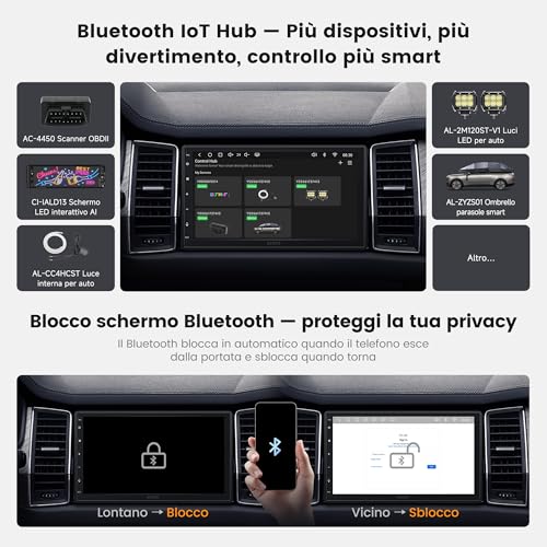 ATOTOEXCEL A7 7 Inch Android Car Stereo 2 Din, 4G LTE Built-in, Wireless CarPlay & Android Car, Hi-Fi DSP/Optical Out/4V Pre-Out, SCVC, AI DriveChat, WiFi/USB Tethering, [OBD2 Scanner Included]