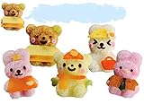 OHF 6 in 1 Bento Accessories Enjoy Dressing up Dolls Family Rice Mold Onigiri Shaper and Dry Roasted Seaweed Cutter Set
