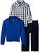 Nautica Baby Three Piece Set with Woven Shirt, Shawl Collar Sweater, and Denim Pant, Medium Blue, 12 Months