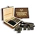 Whiskey Stones Set by Thorsen Tavern - 9 Granite Whiskey Chilling Stones, 1 Tongs set