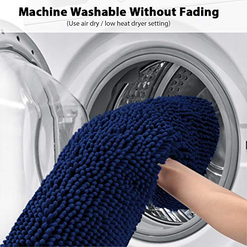 Secura Housewares Soft Microfiber Bathroom Rugs, 47 x 28 Inches Non Slip Bath Mat for Door, Bathroom & Bedroom with Water Absorbent, Machine Washable (Blue) - Thumbnail 6