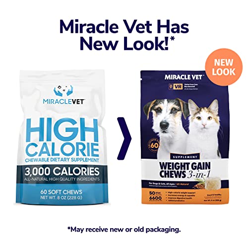 MIRACLE VET Weight Gain & Recovery Chews 3in1 for Dogs & Cats 3,000