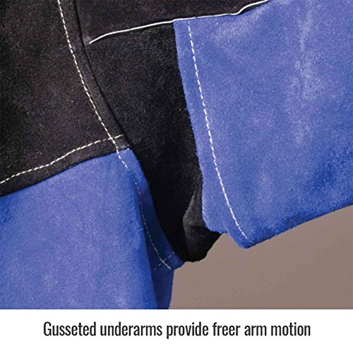 Black Stallion JL1030-BB Color Block Leather Welding Jacket, Large