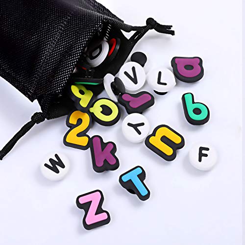 URATOT 98 Pieces Letters Numbers Shoe Charms PVC Clog Charms Decoration Alphabet Shoe Charms for