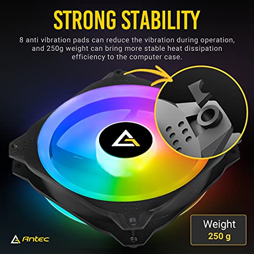 Antec RGB Fans, PC Fans 120mm RGB Fans, 5V3PIN Addressable RGB Fans