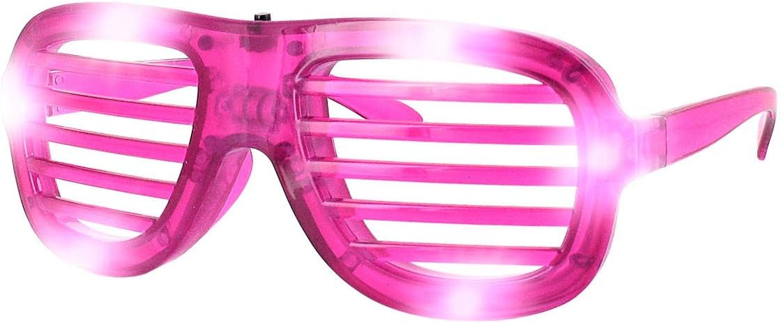 Funny LED Glasses | pink | Shutter Shade | One Size | Adults | Fun | Party | Carnival, (V-820) pink