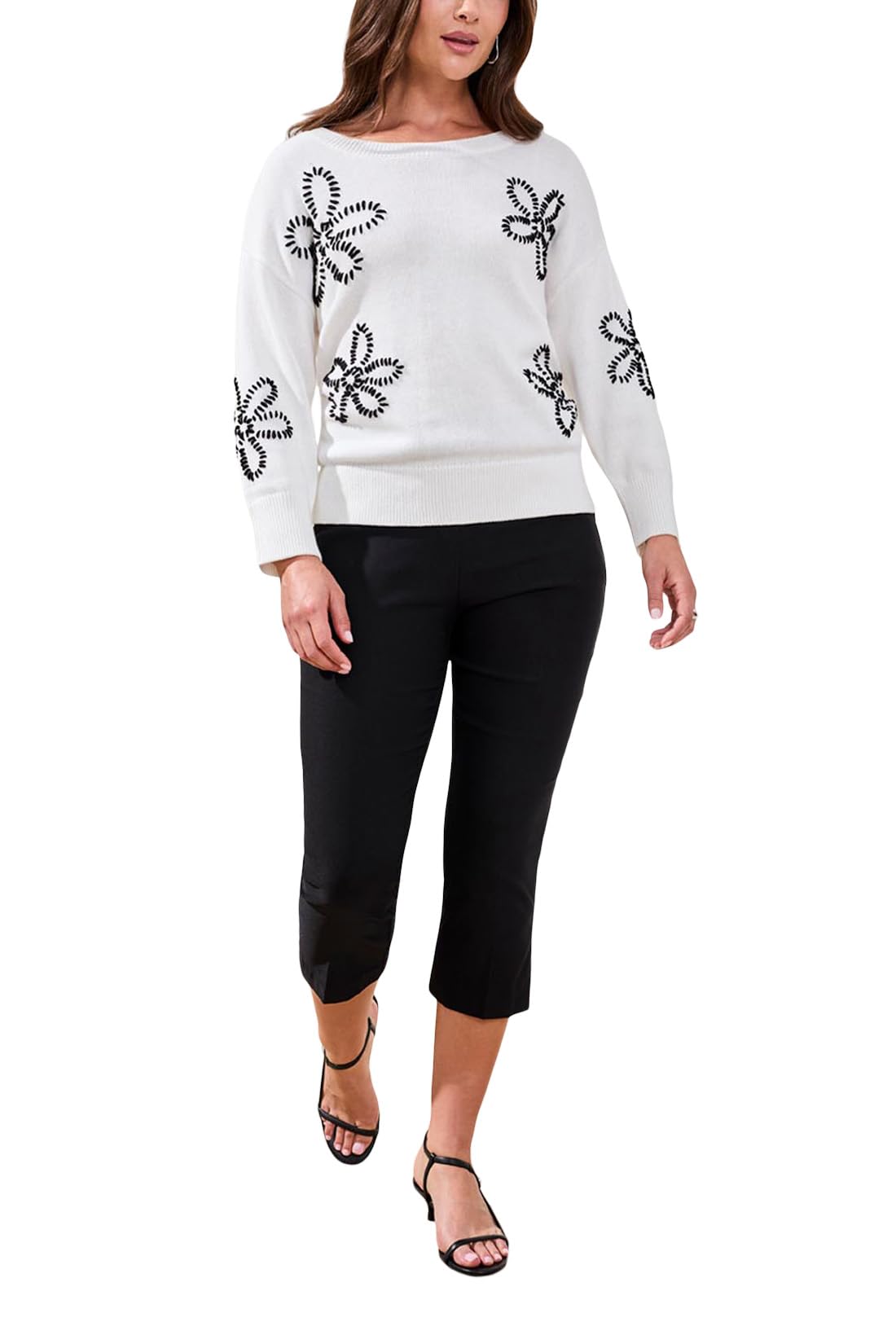 Tribal Women’s Pull On Capri Pants with Flatten It Tummy Control, Black, 6