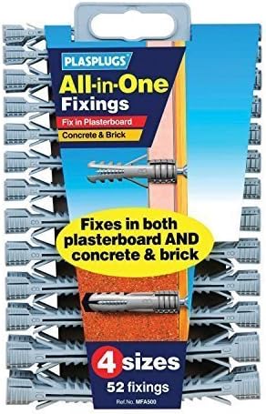 Plasplugs All-in-One Wall Plugs Assorted Sizes Heavy Duty Fixings Brick
