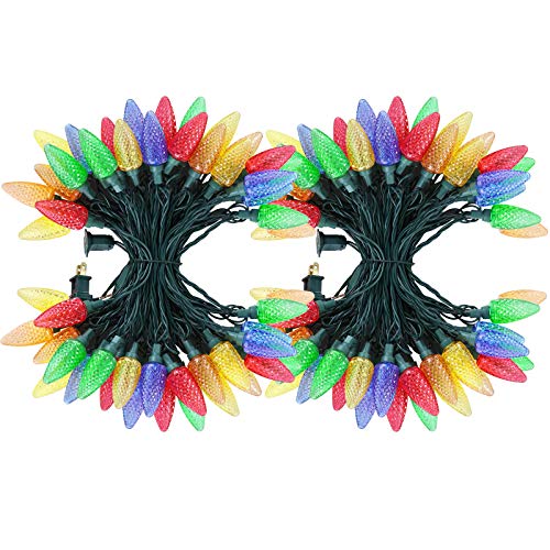 DEWENWILS C9 Outdoor Christmas Light, 2 Pack x 33.3ft 50LED Christmas