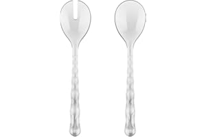 Guzzini Vanity Salad Servers, 10.8" Acrylic Crystal Utensils - Chic BPA-Free Translucent Design, Ergonomic & Dishwasher Safe 