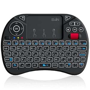 Ewin ミニキーボード ワイヤレス 2.4GHz 日本語配列 タッチパッド マウスホイール付き 8色バックライト