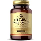 Solgar Vitamin E 670 mg (1000 IU), 180 Softgels - Natural Antioxidant, Skin & Immune System Support - Naturally-Sourced Vitamin E - Gluten Free, Dairy Free - 180 Servings