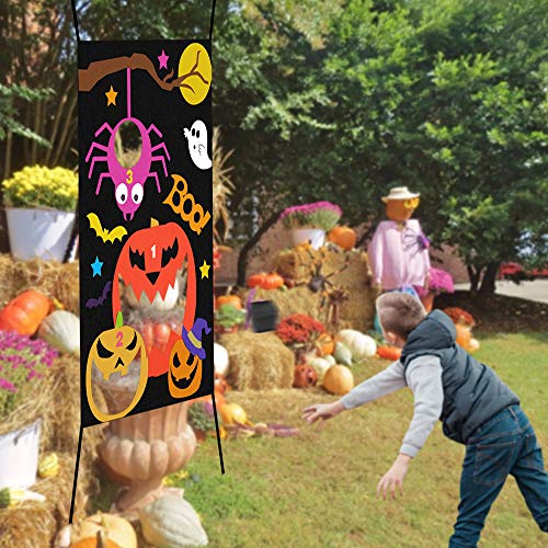 Verkstar Halloween Party Games All Ages Kids Throwing Felt Sandbags Hanging Games with 3 Bean Bags,Halloween Decoration Indoor Outdoor Activity for Party, Carnival,Birthday Christmas Parties