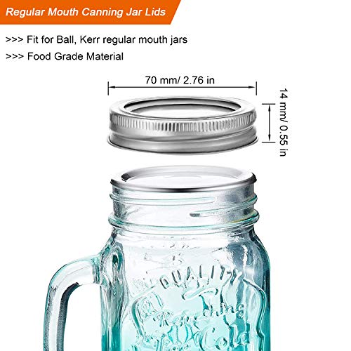 24 Sets Regular Mouth Canning Lids and Rings for Ball, Kerr Jars, Split
