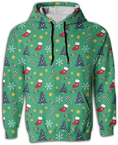 Merry Christmas Stocking Tree Unisex 3D Digital All Over Print Hoodie Casual Pullover Hooded Sweashirt Jacket With Pockets