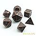 Bescon Antique Copper Solid Metal Polyhedral Dice Set of 7 Copper Metallic RPG Role Playing Game Dice 7pcs Set D4-D20