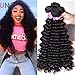 UNICE Deep Wave Human Hair 3 Bundles 16 18 20 inch Unprocessed Brazilian Raw Virgin Hair Quick Weave Extensions for Sew in Natural Color