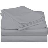 Tribeca Living Queen Egyptian Cotton Sateen Sheet Set, | 600 Thread Count, 100% Egyptian Cotton, Soft Sateen Weave, Deep Pocket, 6-Piece Set, Machine Washable